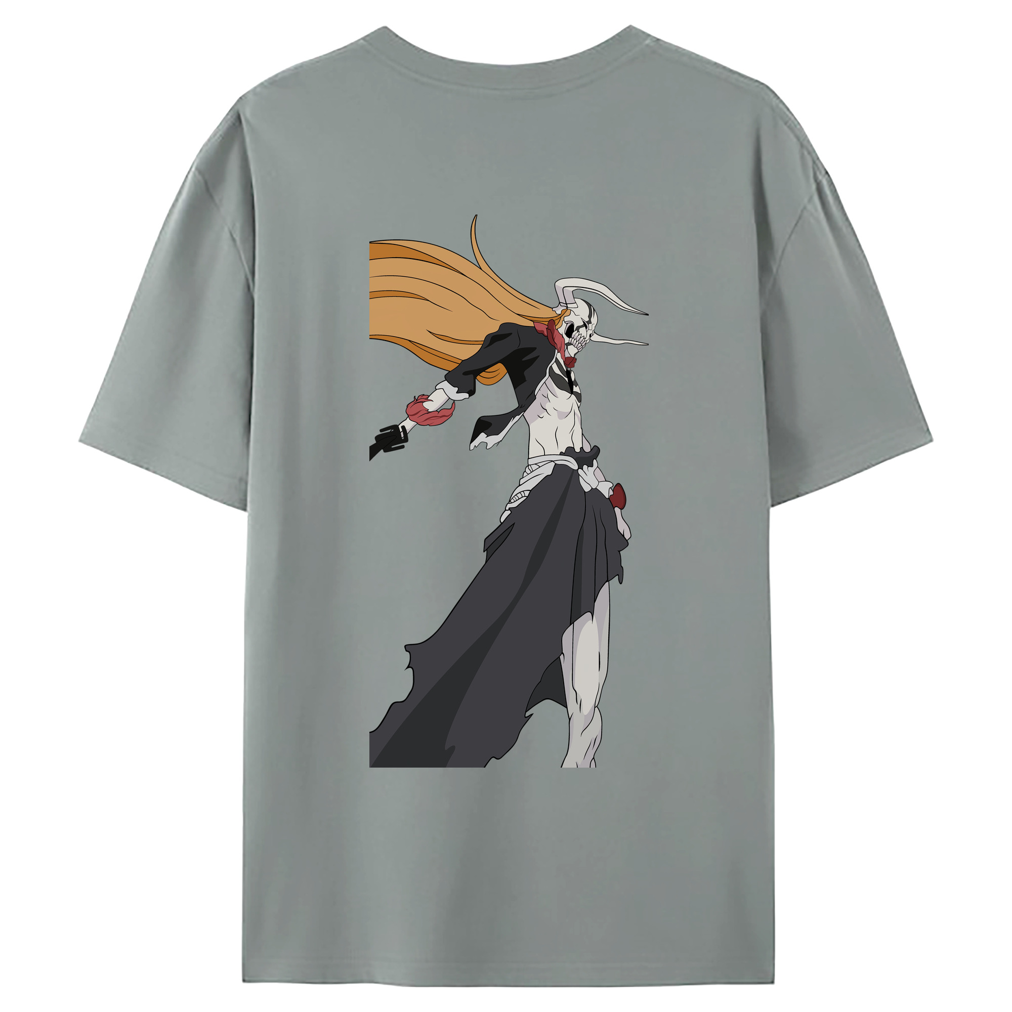 （画像用） ブリーチ 黒崎一護（くろさき いちご）BLEACH Kurosaki Ichigo 綿100％ メンズ半袖Tシャツ（バックプリント） 通気性